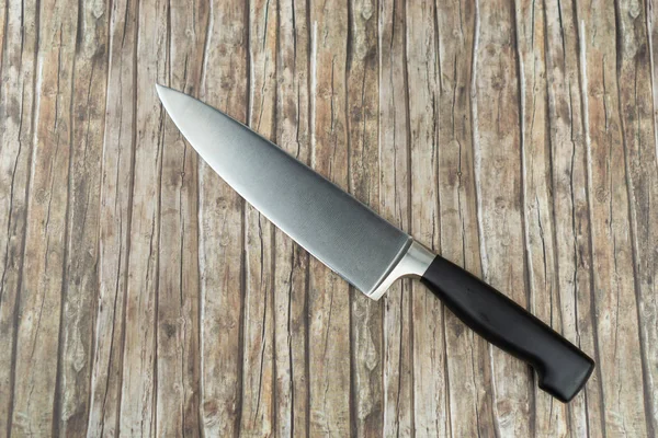 Butchers Knife Wooden Background — Stock Photo, Image