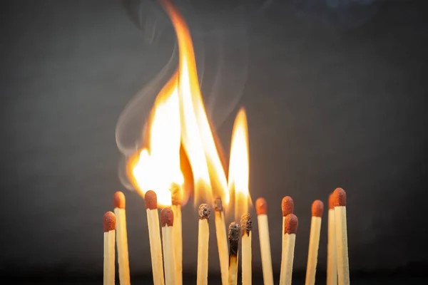 Group Matches Some Which Burning — Stock Photo, Image