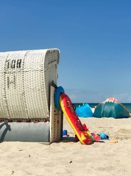 Beach Chair Air Mattress Beach German Baltic Sea Coast — Stock Photo, Image