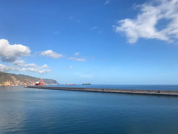 Aralık 2019 Spanya Gran Canaria Gemi Terminalindeki Limanda Sabah — Stok fotoğraf