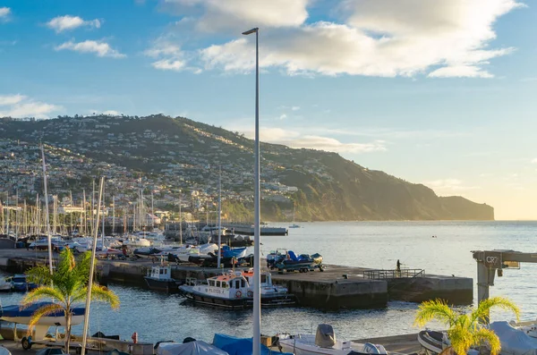 Aralık 2019 Güneş Yeni Doğarken Funchal Madeira Portekiz Deki Funchal — Stok fotoğraf