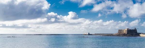 Panorama Över Arrecife Lanzarote Spanien Med Utsikt Över Castillo San — Stockfoto