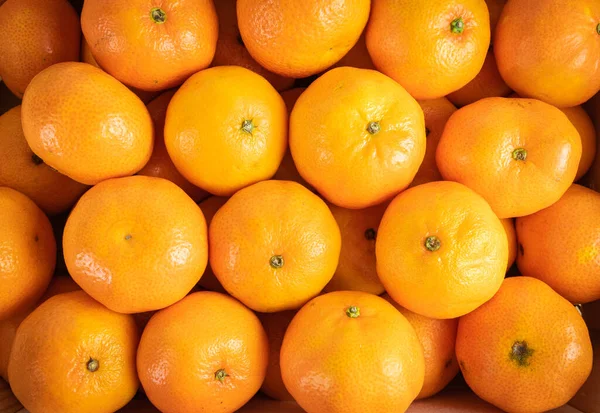 Many Fresh Tangerines View — Stock Photo, Image