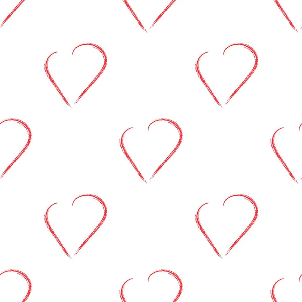Χέρι σχέδιο καρδιά. Εικονογράφηση διάνυσμα. Ημέρα του Αγίου Βαλεντίνου καρδιά. Απλή καρδιά. Χωρίς ραφή πρότυπο. — Διανυσματικό Αρχείο