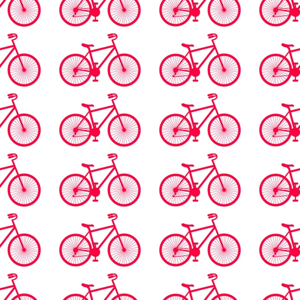 Ilustração vetorial. Padrão sem costura com bicicletas no fundo branco . —  Vetores de Stock