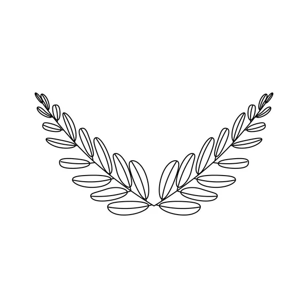 Gałęzie Oliwki Symbol Zwycięstwa Ilustracji Wektorowych Płaska Sylwetka Czarny Biały — Wektor stockowy