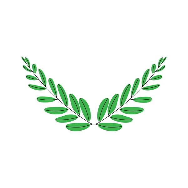 Branches Olives Symbole Victoire Illustration Vectorielle Silhouette Plate Icône Objet — Image vectorielle