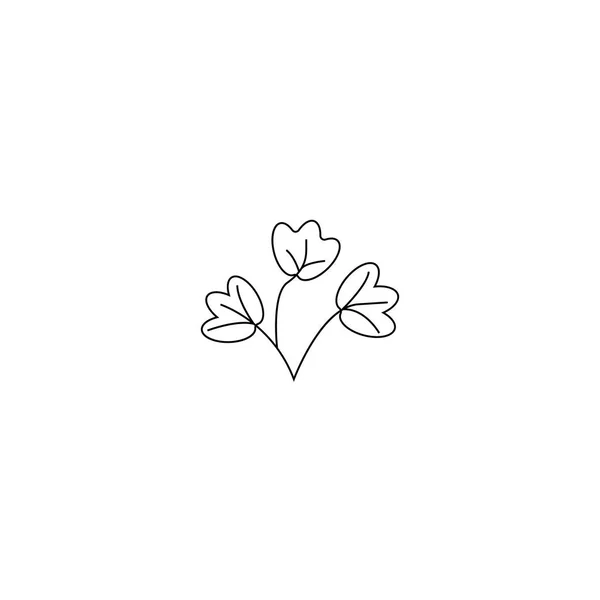 Ilustración Vectorial Hoja Planta Flor Rama Aislada Sobre Blanco Estilo — Vector de stock