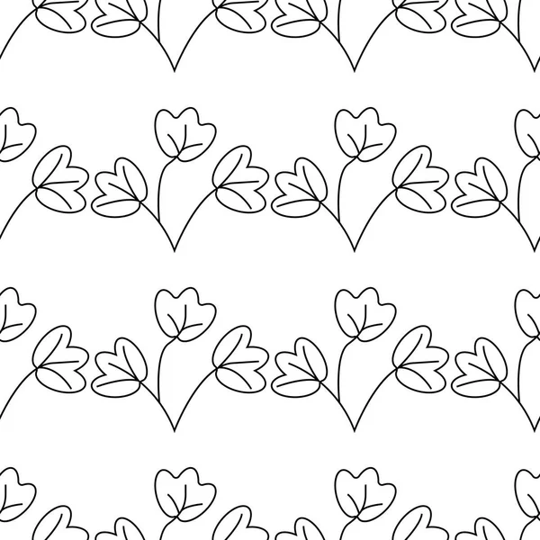 Vektorillustration Blad Växt Eller Blomma Eller Gren Isolerade Vitt Sömlös — Stock vektor