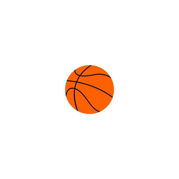 Оранжевый плоский баскетбольный мяч, векторная иллюстрация на белом фоне — стоковый вектор