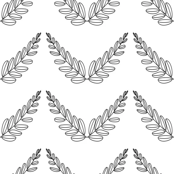 Ramas Aceitunas Símbolo Victoria Vector Ilustración Silueta Plana Negro Blanco — Archivo Imágenes Vectoriales