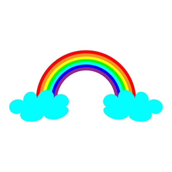 Color Rainbow Clouds Vector Illustration — Stock Vector