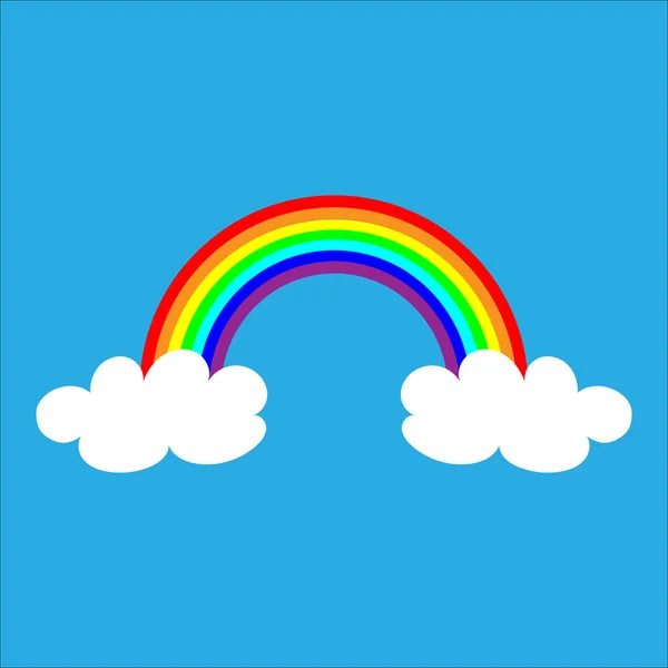 Color Rainbow Clouds Vector Illustration — Stock Vector