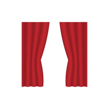 Lüks kırmızı kırmızı ipek kadife perdeleri ve draperies iç dekorasyon tasarım fikirleri gerçekçi simgeler koleksiyon izole vektör çizim