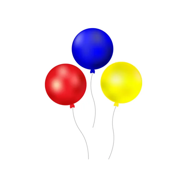 Bündel Von Luftballons Auf Weißem Hintergrund Vektorsatz — Stockvektor