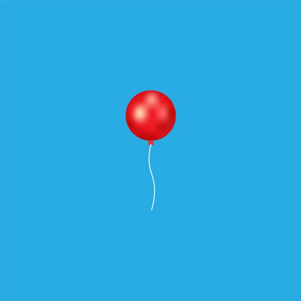 Roter Realistischer Ballon Rote Aufblasbare Kugel Realistisch Isoliert Weißen Hintergrund — Stockvektor