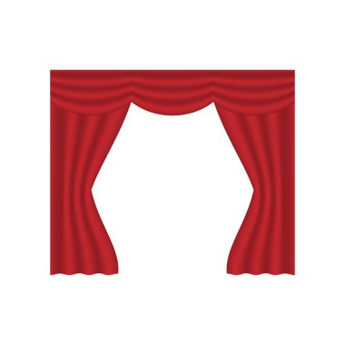 kırmızı perdeler ve perdeler iç dekorasyon tasarım fikir gerçekçi simge koleksiyonu izole vektör illüstrasyon