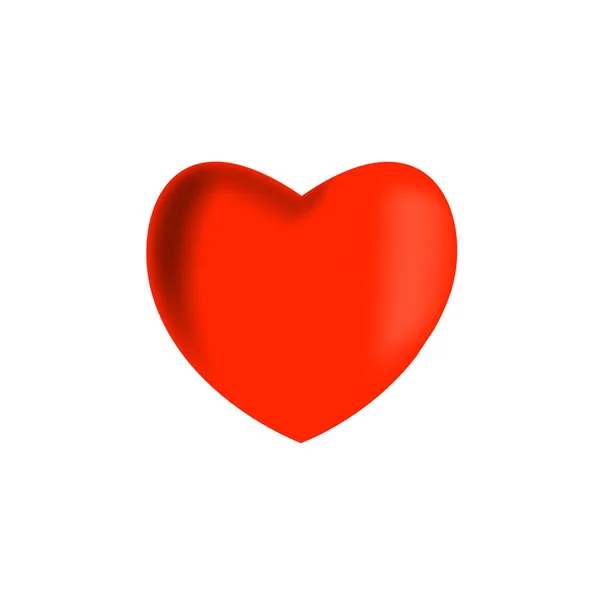 Красный Дизайн Значок Сердца Плоский Изолированный Белом Фоне — стоковый вектор