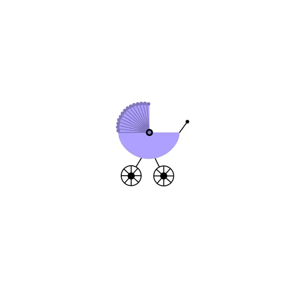 婴儿婴儿车图标隔离在白色背景上 矢量插图 — 图库矢量图片