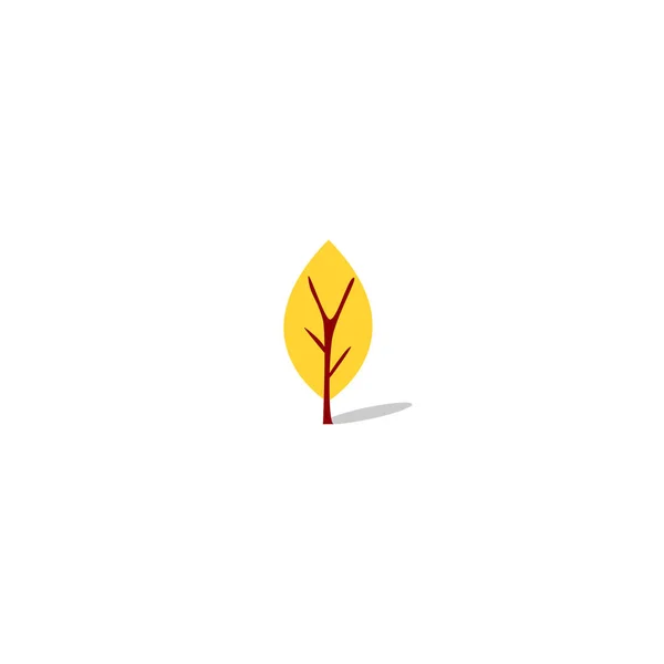 Векторная Иллюстрация Autumn Плоское Дерево Изолировано Белом Фоне Иконка Аспена — стоковый вектор