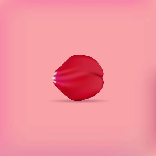 Rotes Rosenblatt Auf Rosa Hintergrund Vektor Illustration Mit Schönem Rosenblatt — Stockvektor