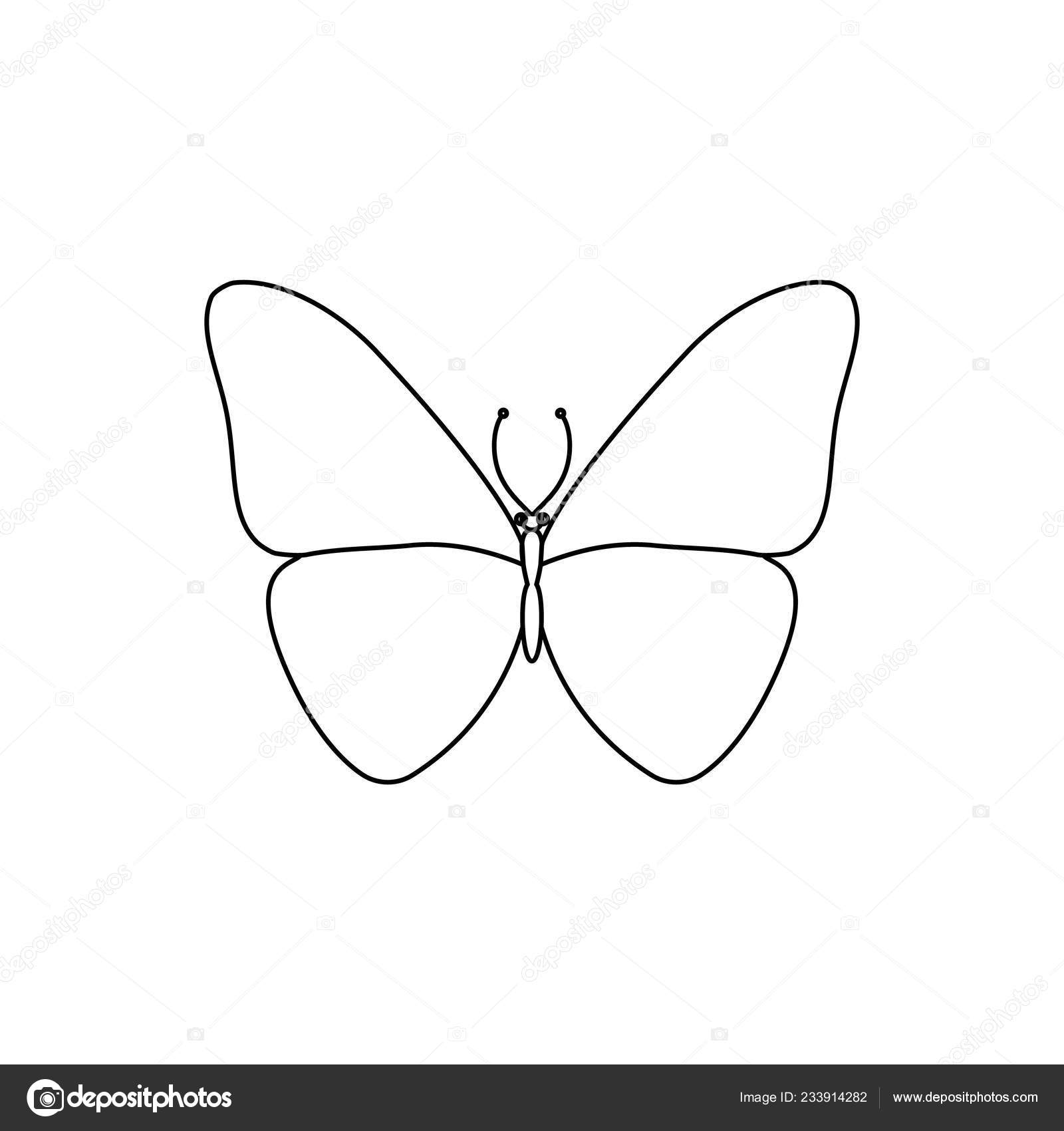 Vektorillustration Linie Stil Schmetterling Einfach Vorlage Vektorgrafik Lizenzfreie Grafiken C Juliettsummertime Depositphotos