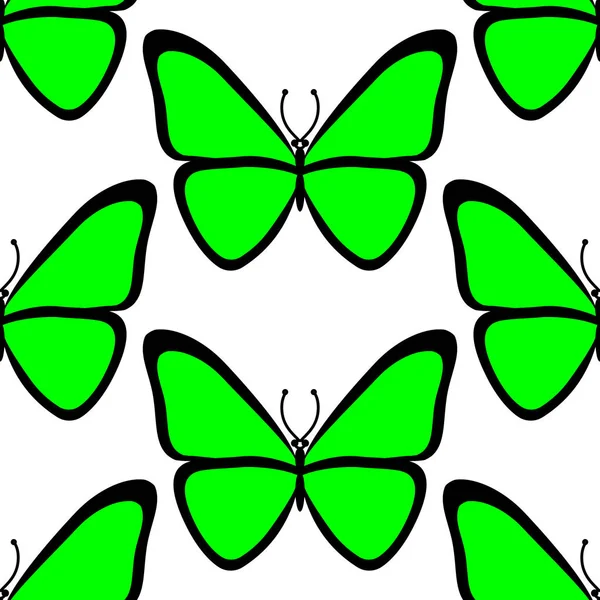 Varrat nélküli mintát. Színes utterfly a fehér háttér. — Stock Vector