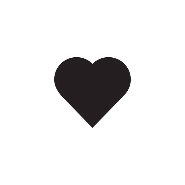 心脏图标向量 完美的爱情象征 情人节标志 标志隔离在白色的背景 平面风格的图形和网页设计 Eps10 黑色象形图 — 图库矢量图片