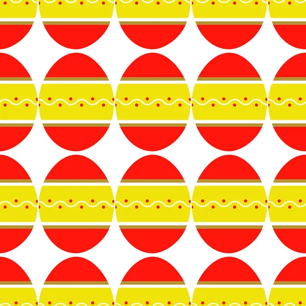 Απρόσκοπτη Μοτίβο Της Πολύχρωμα Διακοσμημένα Αυγά Εικονογράφηση Διάνυσμα — Διανυσματικό Αρχείο