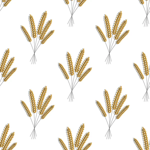 Seamless modeli. Vektör çizim. Tarım buğday arka plan vektör simge illüstrasyon tasarım