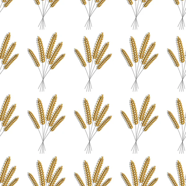 Nahtloses Muster Vektorillustration Landwirtschaft Weizen Hintergrund Vektor Symbol Illustration Design — Stockvektor