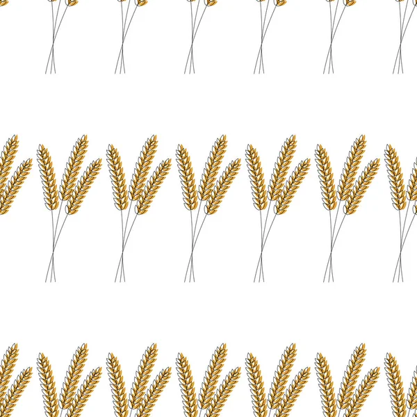 Kusursuz desen. Vektör illüstrasyon. Tarım buğday Arka plan vektör simgesi İllüstrasyon tasarımı. Arpa.