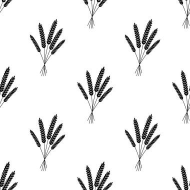 Seamless modeli. Vektör çizim. Tarım buğday arka plan vektör simge illüstrasyon tasarım
