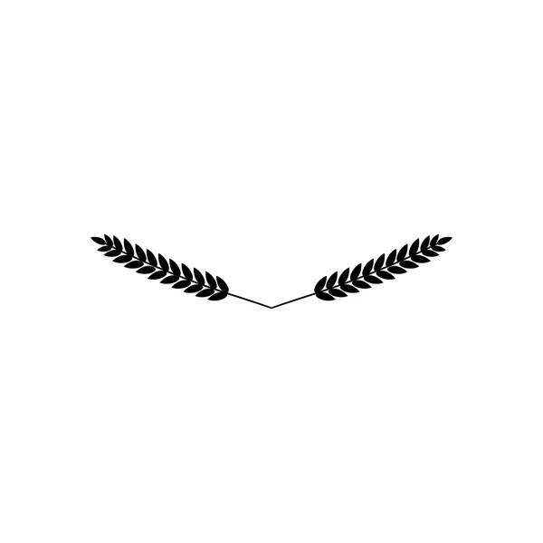 Απεικόνιση Διάνυσμα Από Σιτάρι Μαύρης Σιλουέτας Απομονωμένη Λευκό Φόντο Στεφάνι — Διανυσματικό Αρχείο