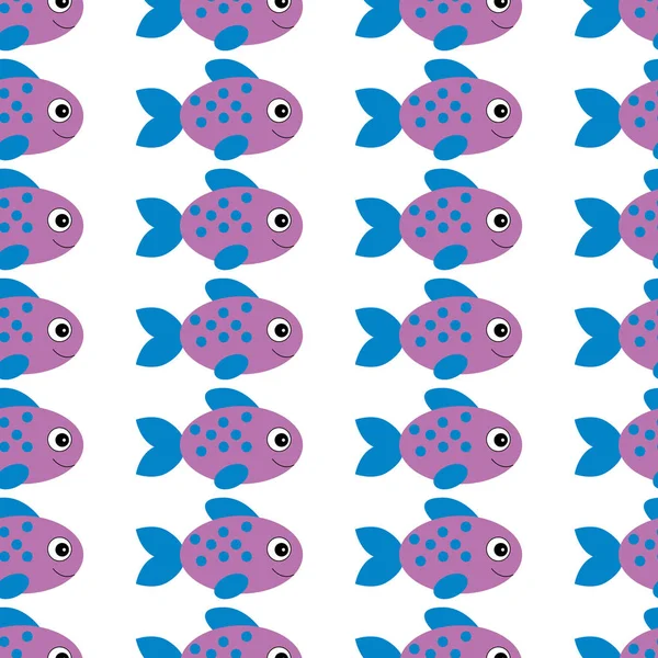 Vektör akvaryum balık çizim. Renkli karikatür düz akvaryum balık tasarımınız için. Sorunsuz balık desen bebek veya çocuk odası için.