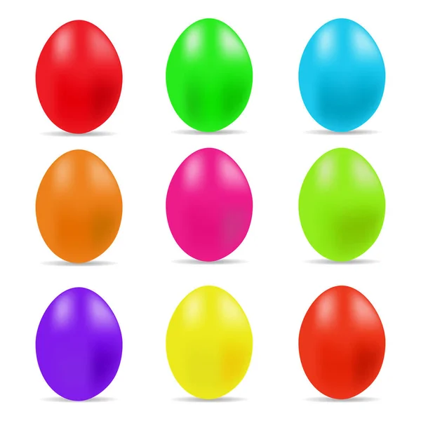 Vector Illustration Easter Eggs Collection White Background — Stock Vector