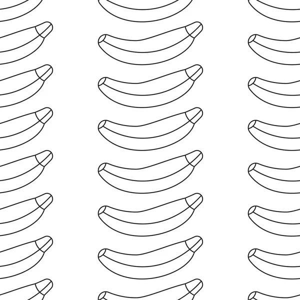 Muz çizgi simgesi, yaz sembolü. Vektör illüstrasyon. Dikişsiz muz deseni