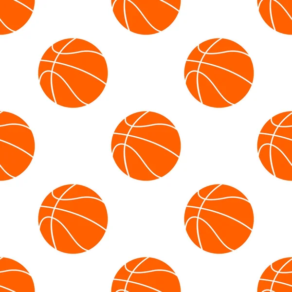 Orangefarbener Flacher Basketballball Vektordarstellung Isoliert Auf Weißem Hintergrund Nahtloses Basketball — Stockvektor