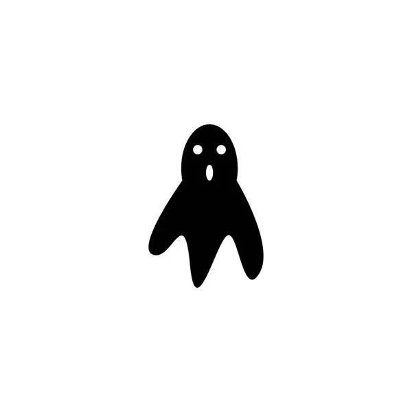 Vector Illustration Black Ghost Icon White Background Traditional Halloween Symbol — Stock Vector