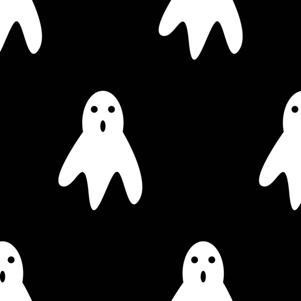 Sömlöst Mönster Vektor Illustration Och Tecknad Mörk Bakgrund Whisper Ghost — Stock vektor