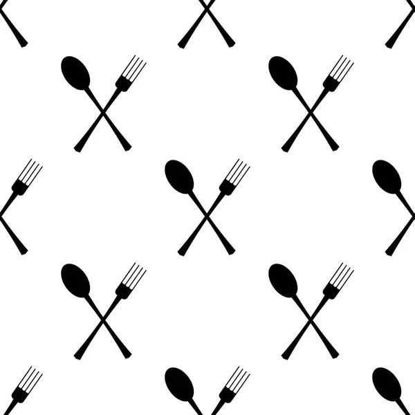 Vectorillustratie Vork Lepel Pictogram Witte Achtergrond Pictogram Voor Het Menu — Stockvector