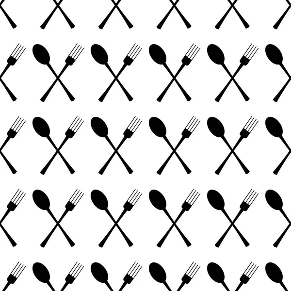 Vectorillustratie Vork Lepel Pictogram Witte Achtergrond Pictogram Voor Het Menu — Stockvector