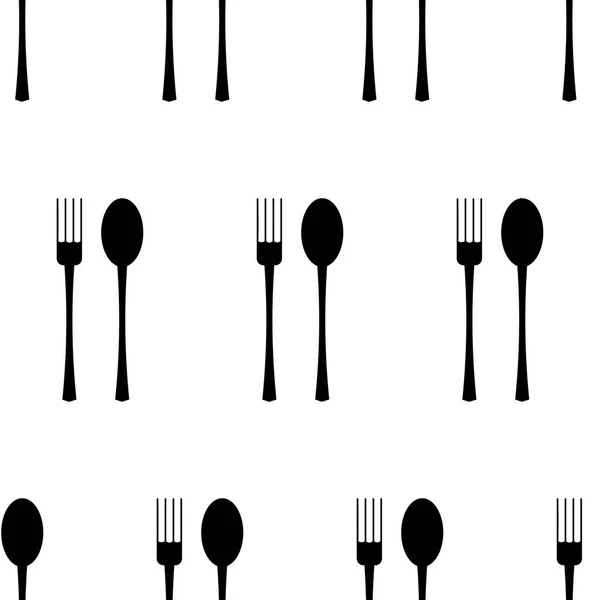 向量例证 白色背景上的叉子和勺子图标 餐厅菜单图标 — 图库矢量图片