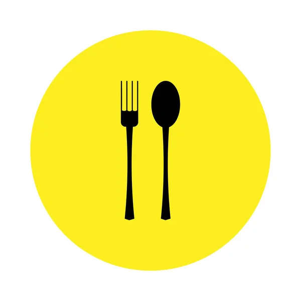 Vectorillustratie Vork Lepel Pictogram Witte Achtergrond Pictogram Voor Het Menu — Stockvector