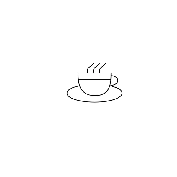 Ícone xícara de café ou chá isolado no fundo branco. Estilo de linha . — Vetor de Stock
