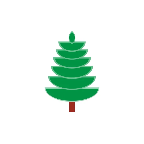 Silueta de abeto en formato vectorial. Ilustración vectorial. Icono del árbol de Navidad — Vector de stock