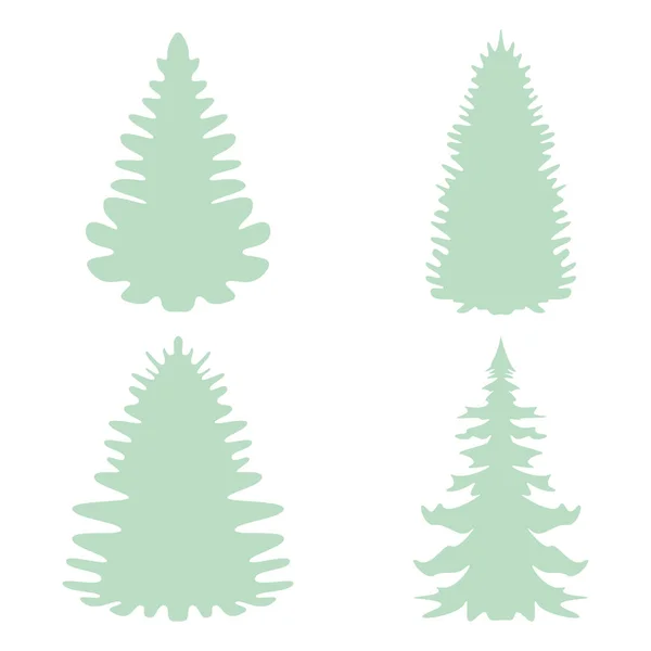 Σύνολο σιλουέτες έλατα σε διανυσματική μορφή. Εικονογράφηση διάνυσμα. Χριστουγεννιάτικα δέντρα. — Διανυσματικό Αρχείο