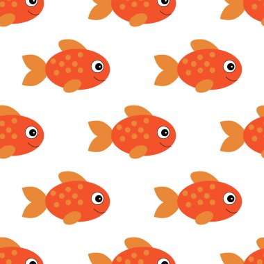 Vektör akvaryum balık çizim. Renkli karikatür düz akvaryum Balık simgesi tasarımınız için. Sorunsuz balık desen bebek veya çocuk odası için.