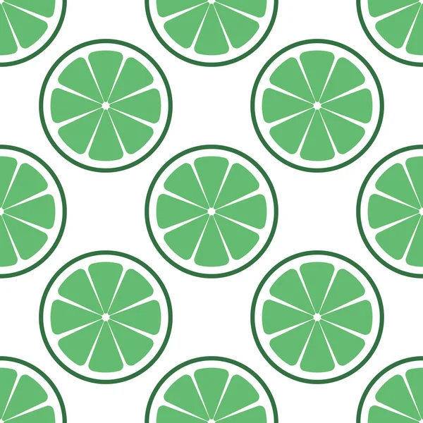 Lime tranchée. motif sans couture citron vert sur fond blanc. SPE 10. Illustration vectorielle — Image vectorielle