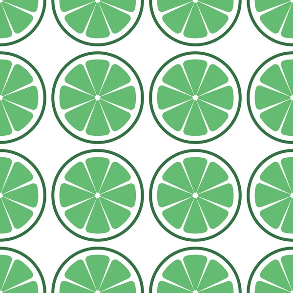 Lime tranchée. motif sans couture citron vert sur fond blanc. SPE 10. Illustration vectorielle — Image vectorielle